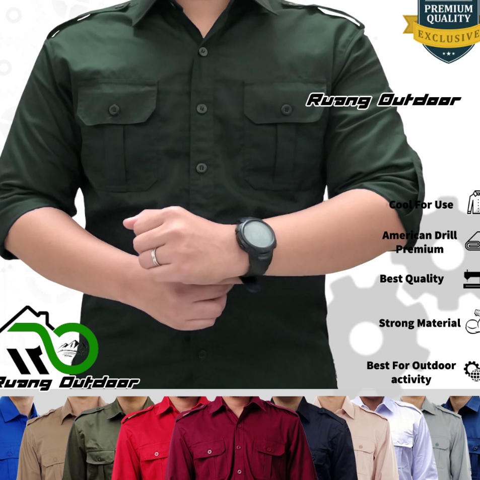 JUMBO 3XL 4XL XXXL XXXXL BAJU KEMEJA PDH PDL LENGAN PANJANG  Pakaian Atasan Seragam Pria Wanita Prem
