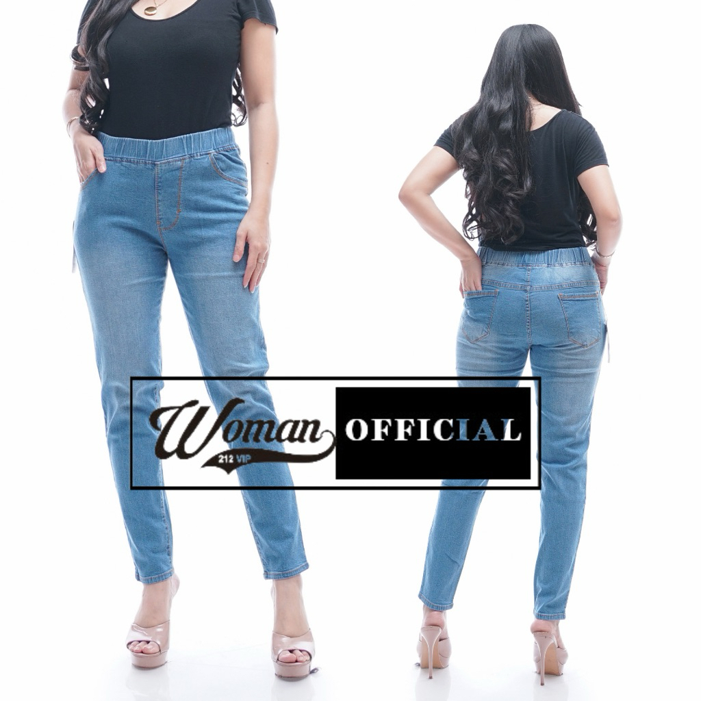 Pensil Jeans Skinny Jeans Panjang Pinggang Karet Melar Elastis