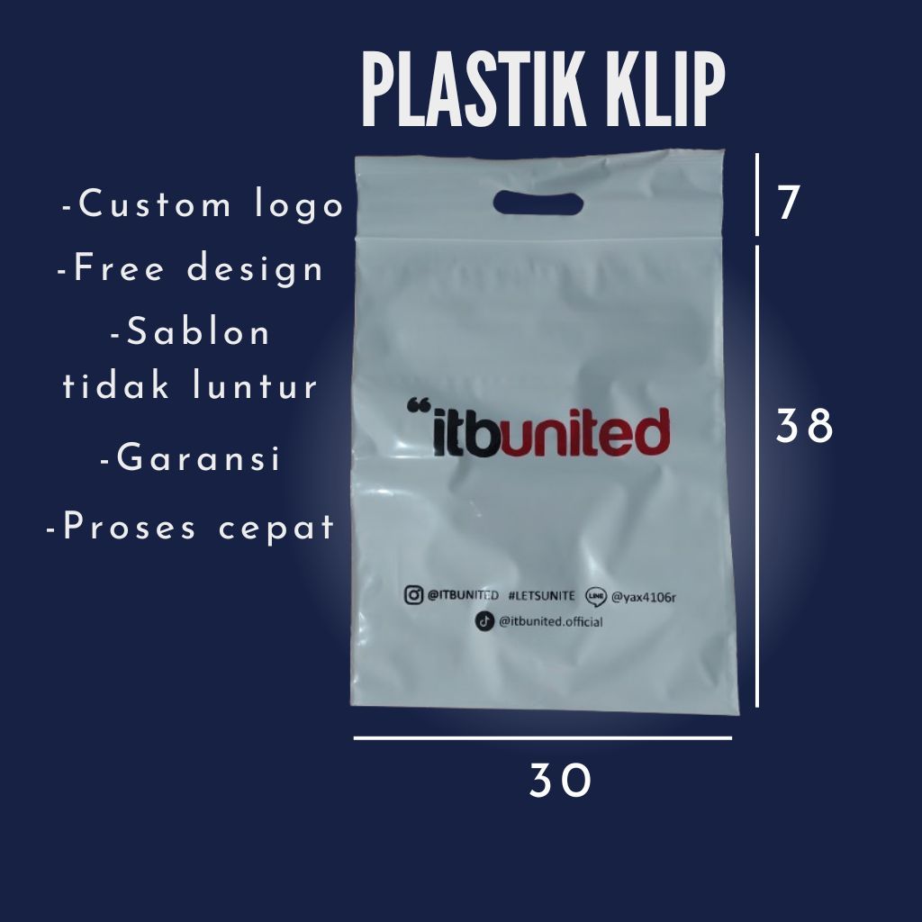 PLASTIK KLIP POND  30 X 38 CUSTOM LOGO