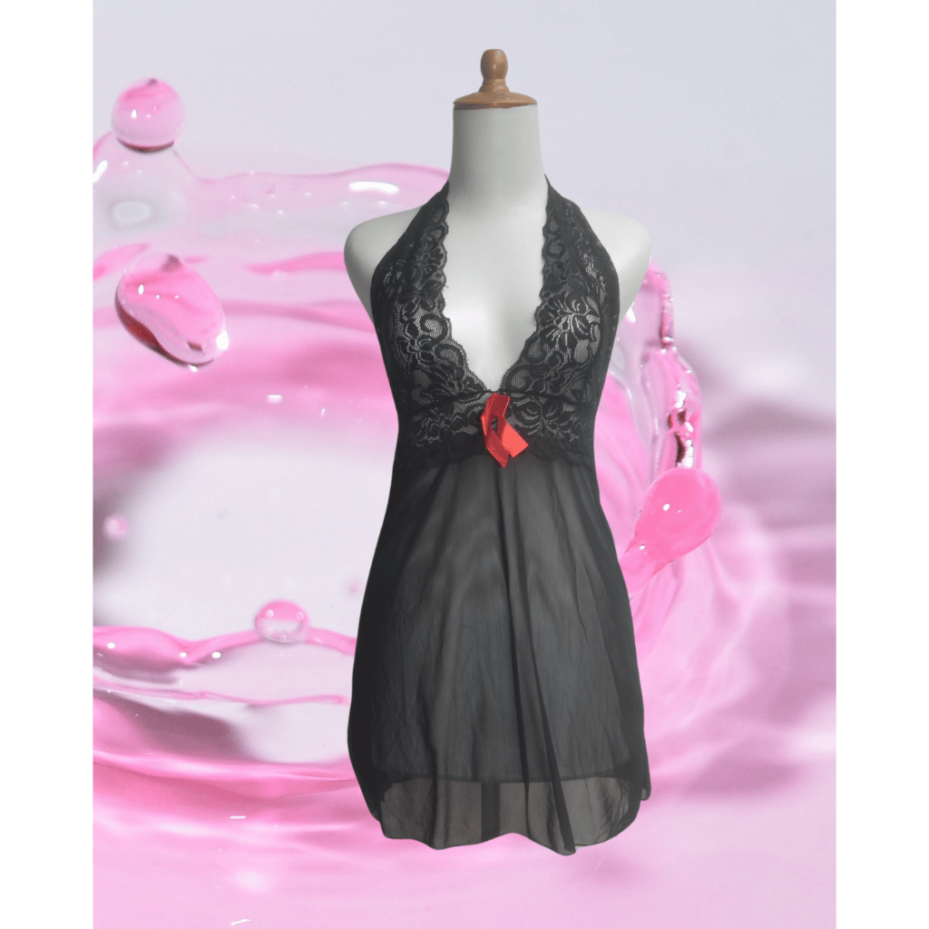 Strech Lace Halter Lingerie Dress