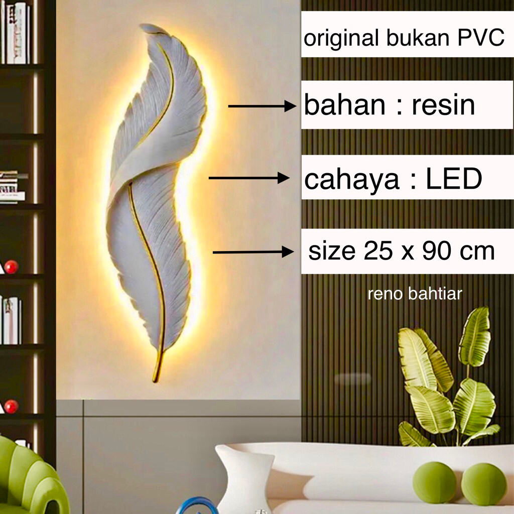 Lampu dinding LED White feather Lampu Dinding Hias Aesthetic Modern Seni Bulu Angsa