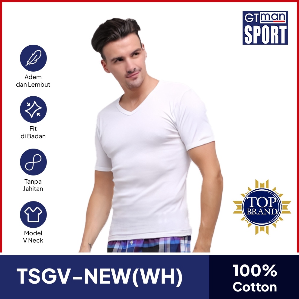 GT Sport Pakaian Dalam Pria GT Man TSGVNEWWH Isi 1 Pcs  Men TShirt VNeck KODE N5O3