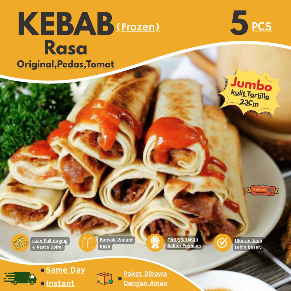 

KEBAB FROZEN JUMBO ISI 5 PCS FULL DAGING + PASTA SPIRAL