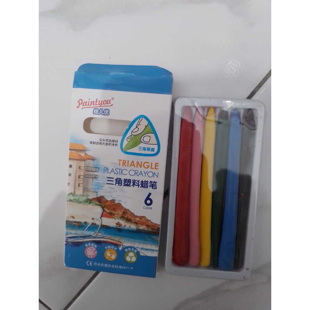 

Triangle segitiga Crayon 6 warna Warna Cerah Bentuk segitiga ergonomis tidak beracun Lab Non Toxic