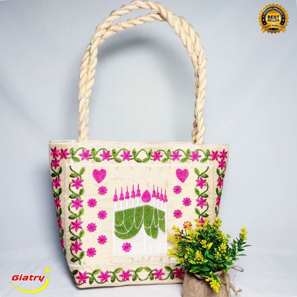 Tote Bag Bordir Motif Ka'bah Terbaru (GROSIR & ECERAN) No1 Souvenir Oleh Oleh Haji Umroh terlaris ta