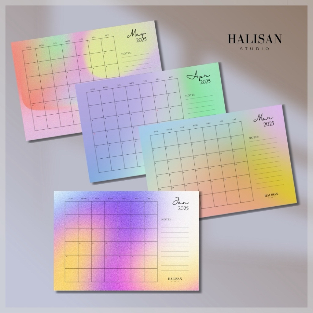 

Planner Calendar 2026 - Kalender Planner 2025 Gradasi - Kalender Meja 2025 - Mini Desk Calendar - Dekorasi Meja Aesthetic