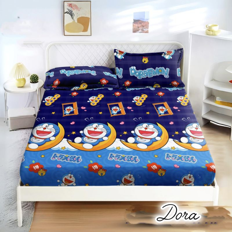 Monalisa-Bisa COD ORIGINAL Sprei 90/100/120/160/180/200 Single Queen King MOTIF ANAK DORAEMON DORA S