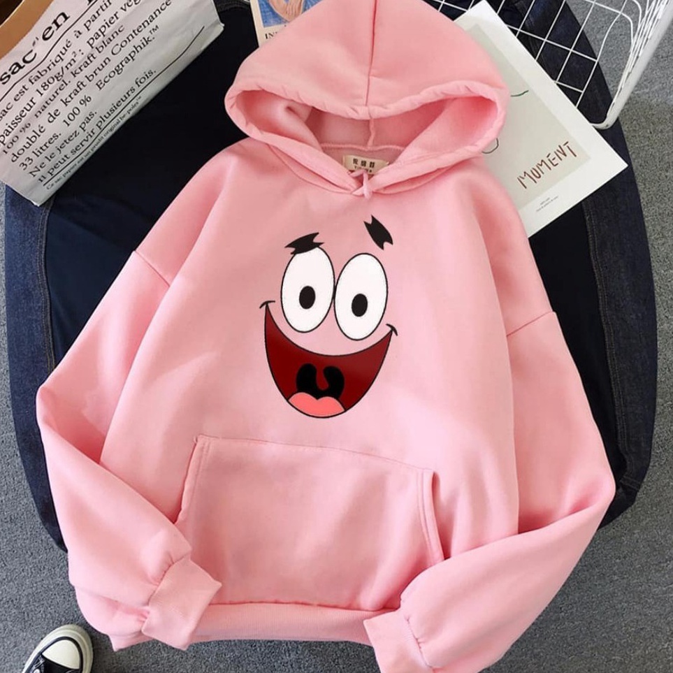 Model Baru Nickelodeon Spongebob Patrick Hoodie Sweter Wanita Cewek