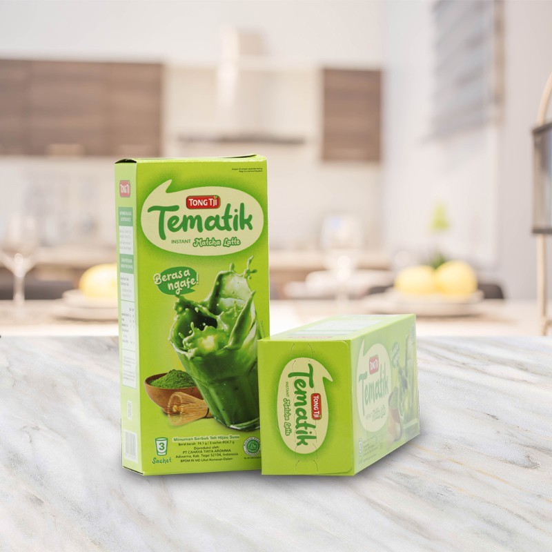 

Tong Tji Tematik 3 sachet matcha latte, teh tarik. - choco