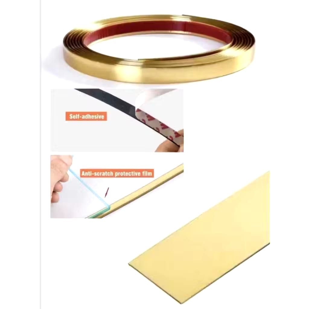 LIST PLAT STRIP MIRROR GOLD ROLL 20mm