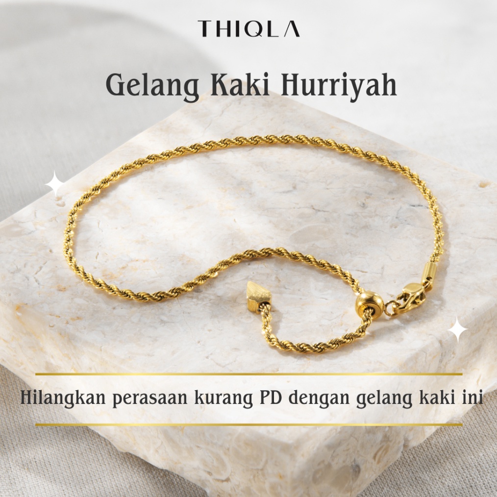 KODE E75Z THIQLA  Gelang Kaki Dewasa Jumbo HURRIYAH  Gelang Kaki Tali Tambang Emas mirip Gelang Kaki