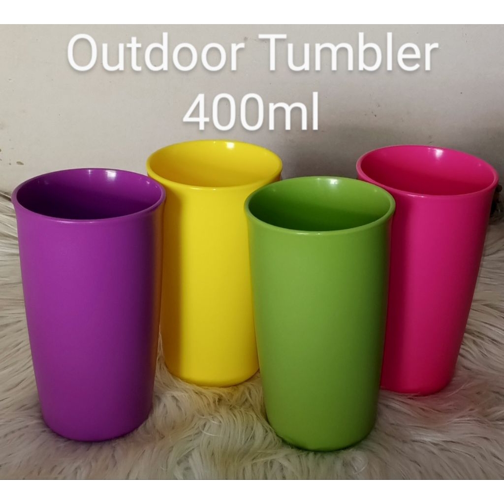 Outdoor Tumbler 400ml/Gelas tanpa tutup isi 4pcs Tupperware ORI