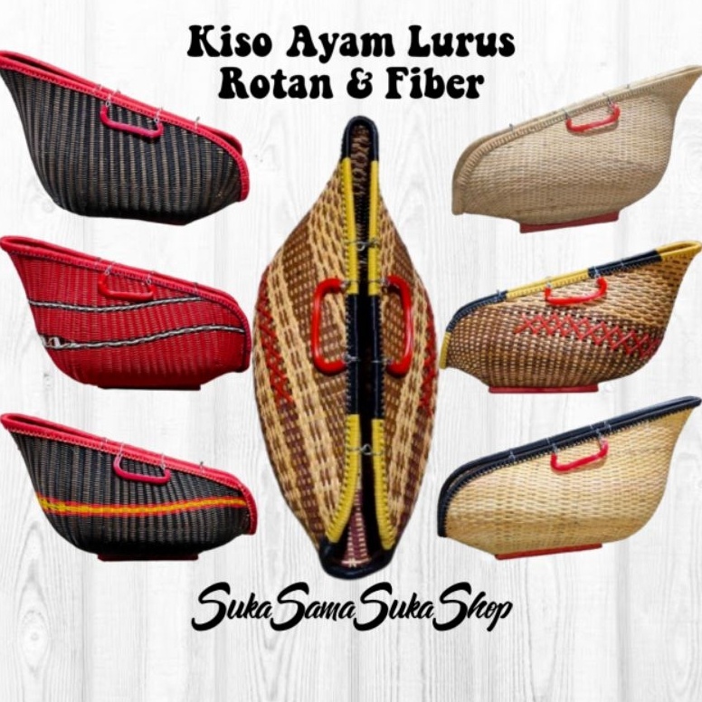 KODE H63A Kiso Ayam Bangkok Tas Ayam Laga Bahan Fiber Rotan