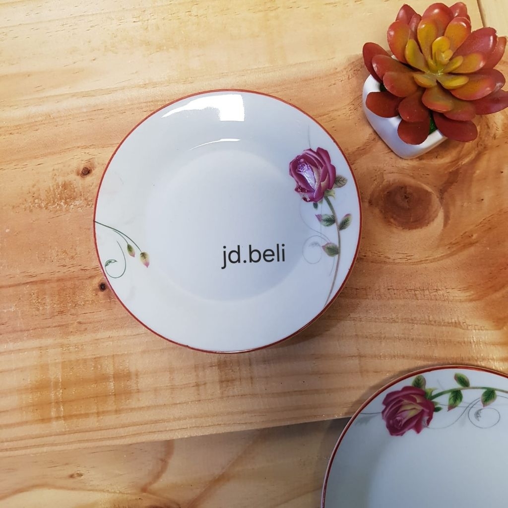 Diante Piring motif bunga 15cm/Visin keramik/Pisin sambal motif/Piring kecil/Dish/piring dessered/pi