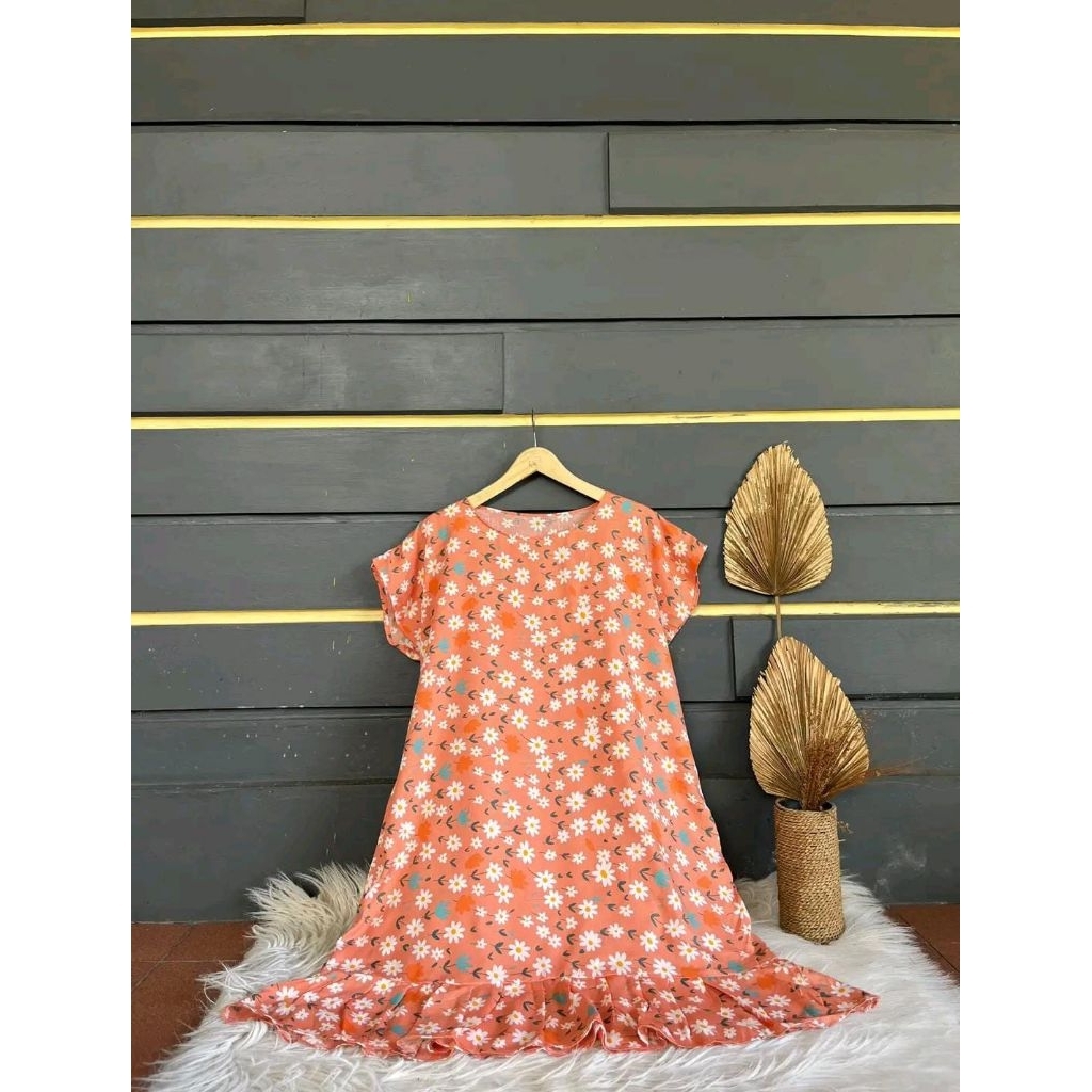 Daster Ruffle Kekinian Daster Ruffle Viral Jumbo Daster Sehari Hari Daster Hits Viral Jumbo Non