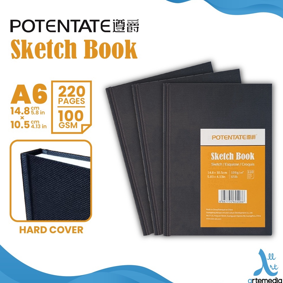 

KODE O25K Buku Sketsa Potentate Hard Cover A6 Stitch Bound Sketchbook Potentate Sketchbook A6 1 GSM 11 Sheet SHSNP