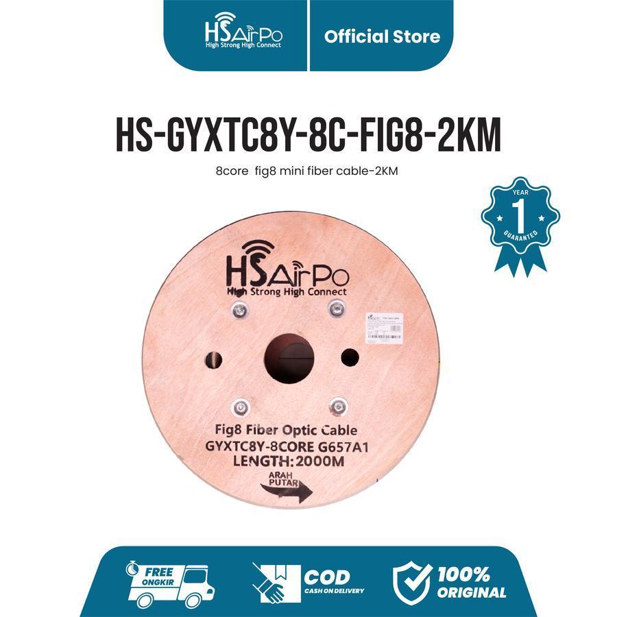 HSAirpo HS-GYXTC8Y-8C-FIG8-2KM 8core fig8 mini fiber cable-2K FTTH Mini Fig 8 Fiber Cable 8core