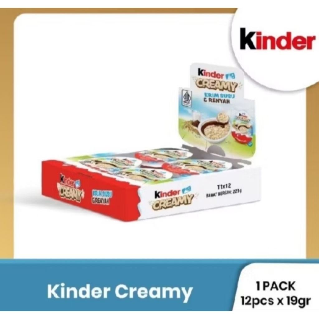 

KINDER CREAMY 1 PACK ISI 12 PCS ( DISKON 50% )