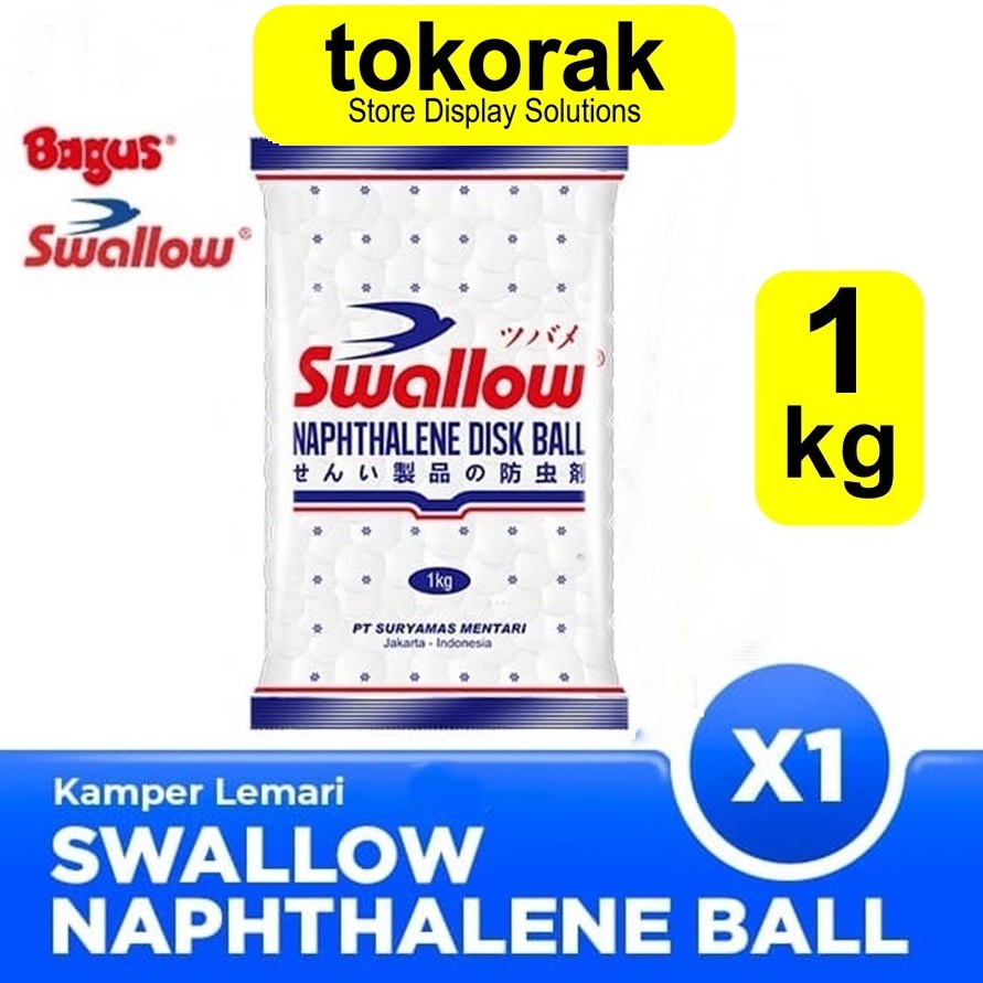 KODE P77R KAMPER NAPHTHALENE SWALLOW 1 KG DISK BALL PUTIH 1 GRAM KAPUR BARUS