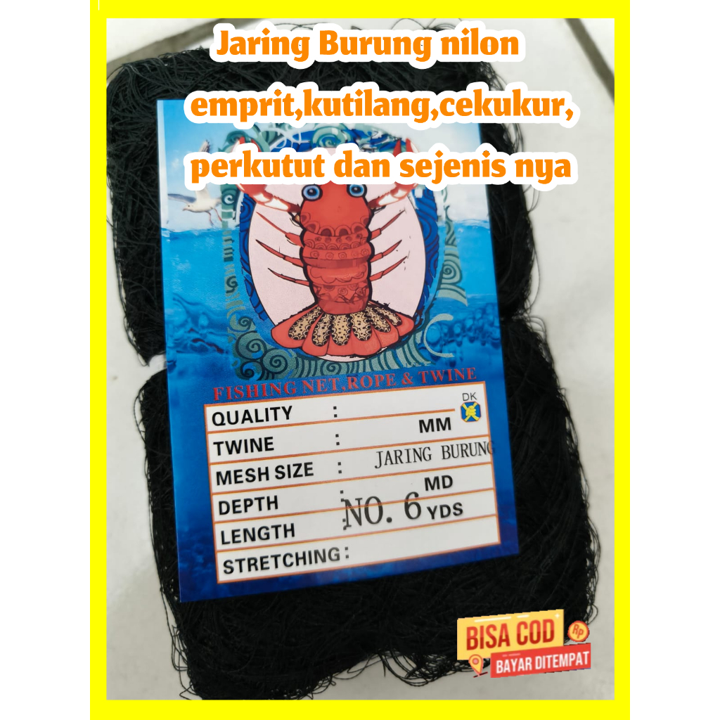 Jaring Nilon Jaring Burung emprit,kutilang,cekukur,perkutut,dan sejenis nya