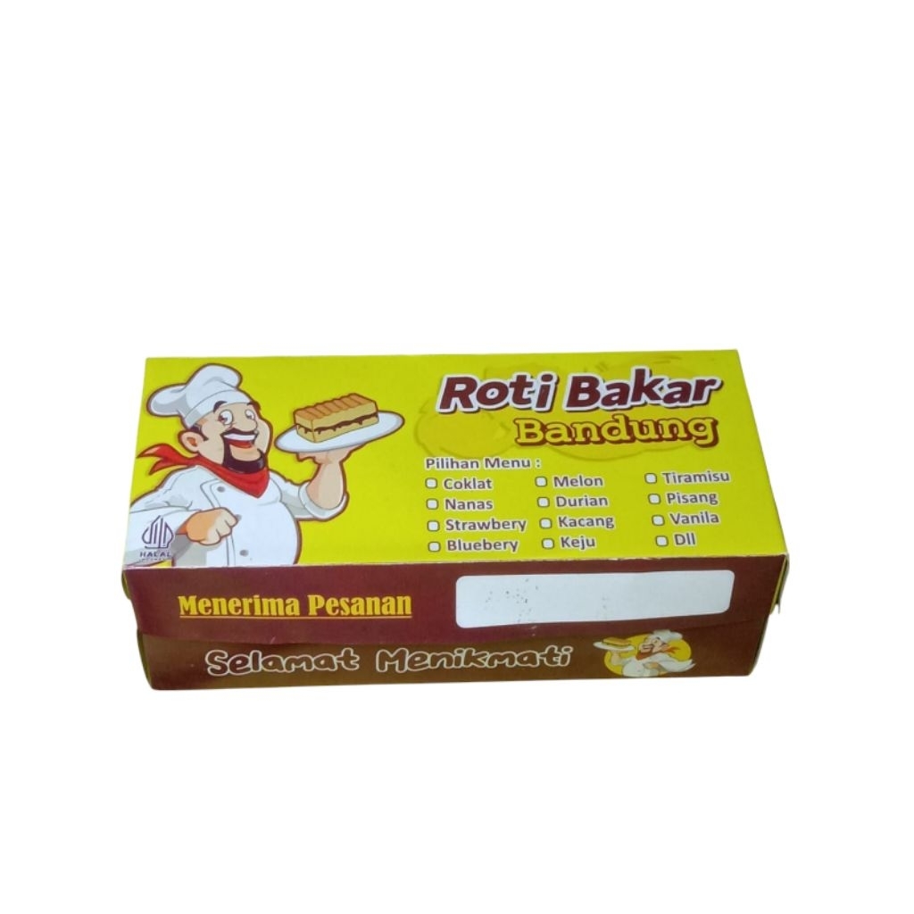 

100 Kotak Box Dus Kemasan Roti Bakar Bandung / kotak kemasan roti bakar uk 20x9x7 cm