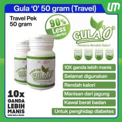 

GULA 0 KALORI 1 BOTOL ISI 50GR ORIGINAL BIO RICH MALAYSIA