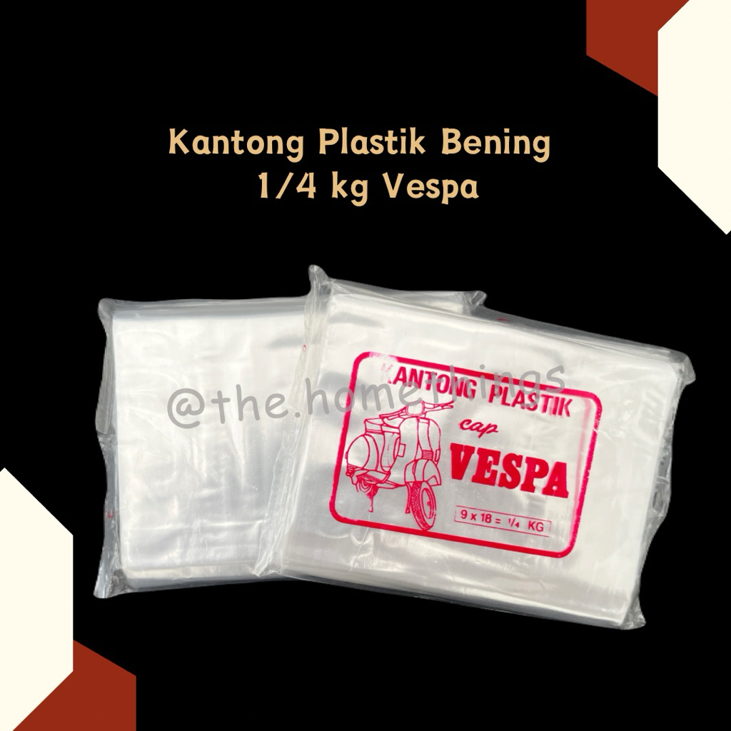 @the.homethings - KANTONG PLASTIK PP BENING UKURAN 9 x 18 (1/4 KG) CAP VESPA / KANTONG PLASTIK 1/4 K
