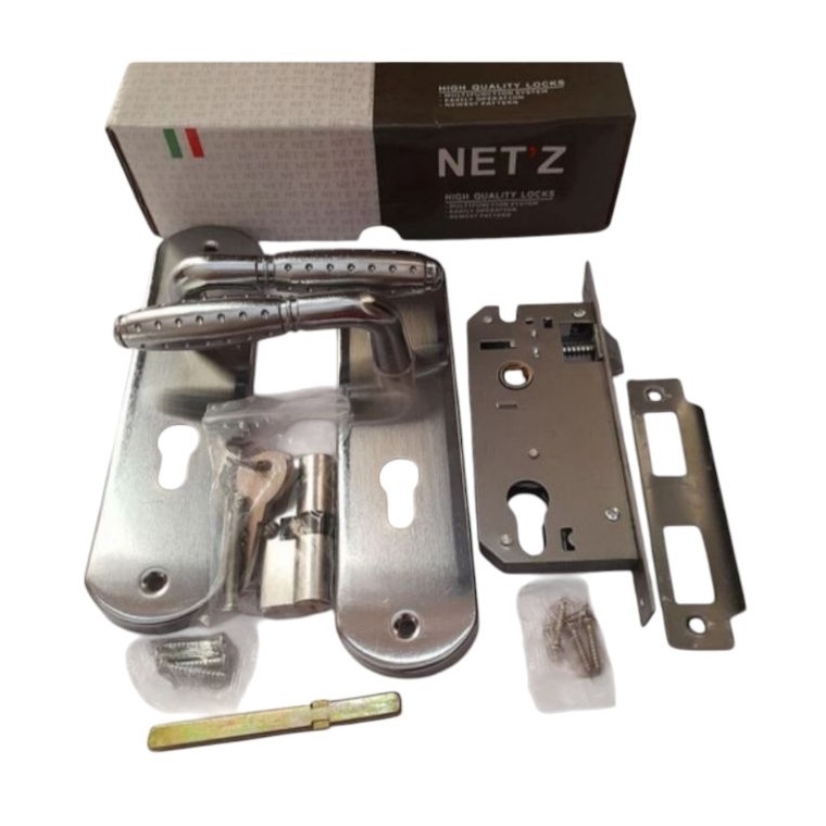 1 SET SLOT GANGGANG KUNCI PINTU RUMAH NETZ UKURAN TANGGUNG STAINLESS KODE B4J8