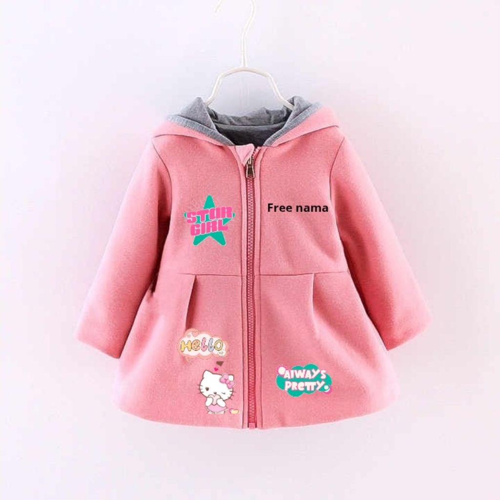 Unik Jaket Anak Gratis Sablon Nama / Jaket Anak Custum Nama / Hoodie Anak Perempuan Lucu Terlaris