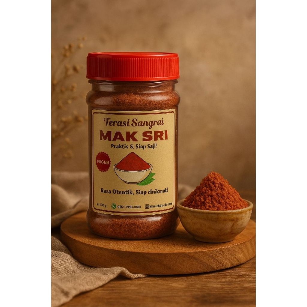 

NEW!! TERASI SANGRAI MAK SRI (MATANG-SIAP SAJI) ASLI PUGER 100 Gr