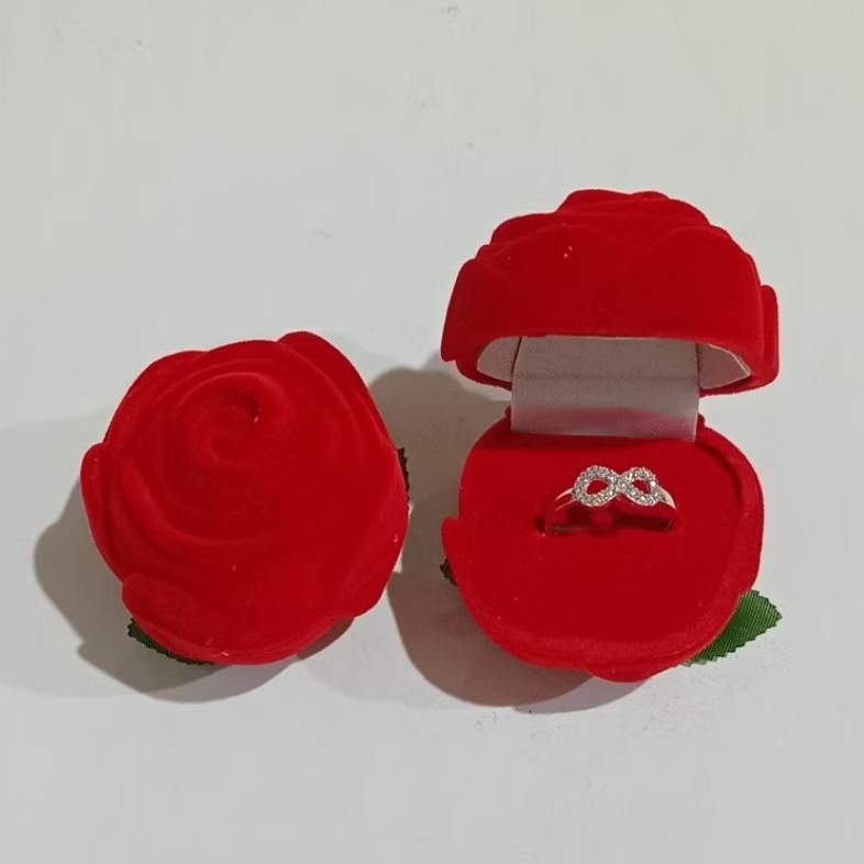 Kotak Cincin / Box Cincin Bunga Mawar Muat 1 Cincin