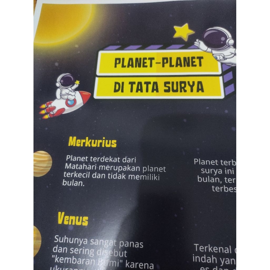 Poster PLANET TATA SURYA A3 I Poster Edukasi | Poster Edukasi Tata Surya