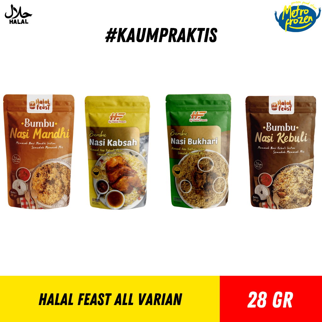 

HalalFeast Bumbu Nasi Mandhi, Nasi Kebuli, Nasi Briyani, Nasi Kabsah 28gr