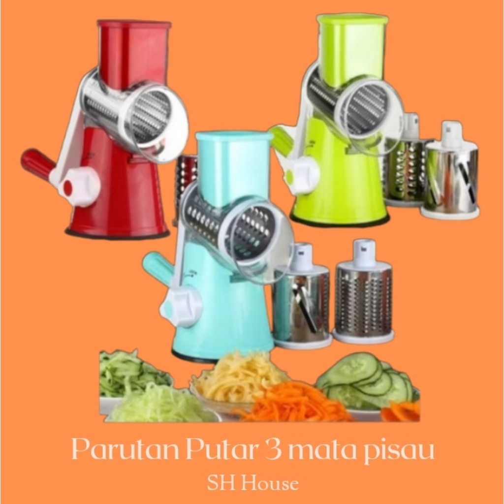 PARUTAN PUTAR PARUTAN SAYUR PUTAR PENGIRIS PEMOTONG PUTAR parutan BUAH SAYUR DAN BUMBU MANUAL 3 PISA