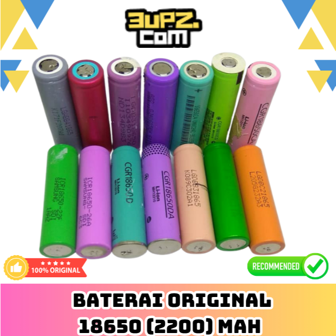 Baterai 18650 dijamin 100% Real kapasitas
