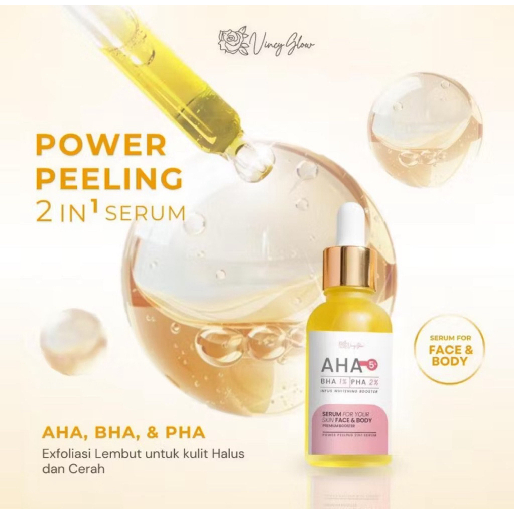SERUM AHA PEELING VINCY GLOW - INFUS WHITENING BOOSTER