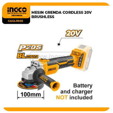 GERINDA CORDLESS BRUSHLESS INGCO CAGLI1201008