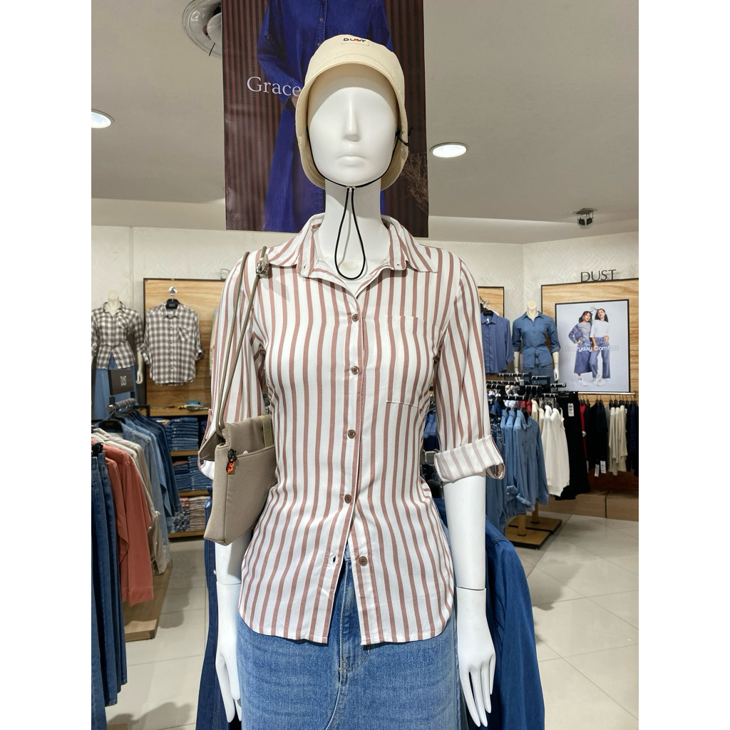 KEMEJA GARIS-GARIS LENGAN PANJANG DUST BRAND MATAHARI ORIGINAL