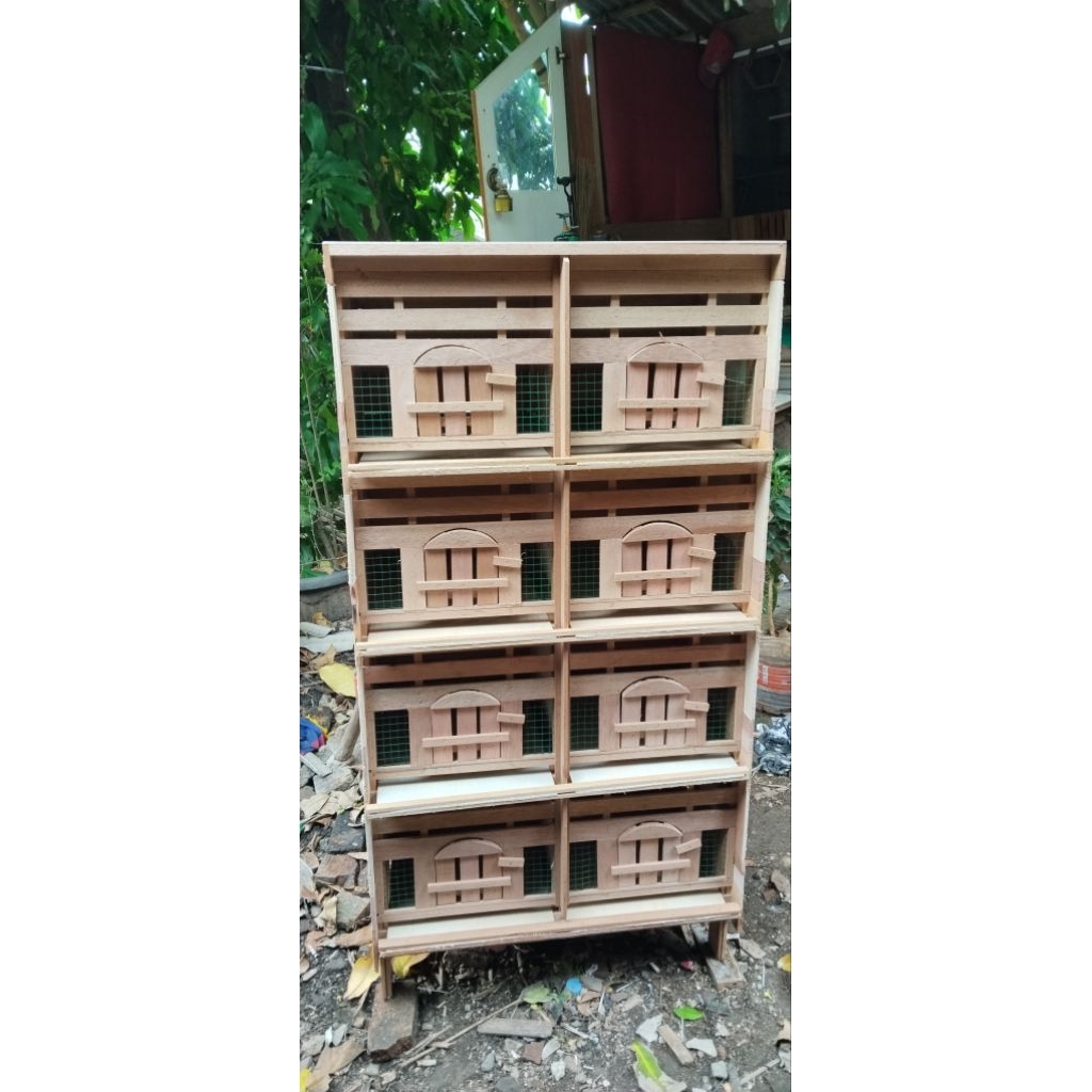 kandang merpati 8 Pintu Atap Datar