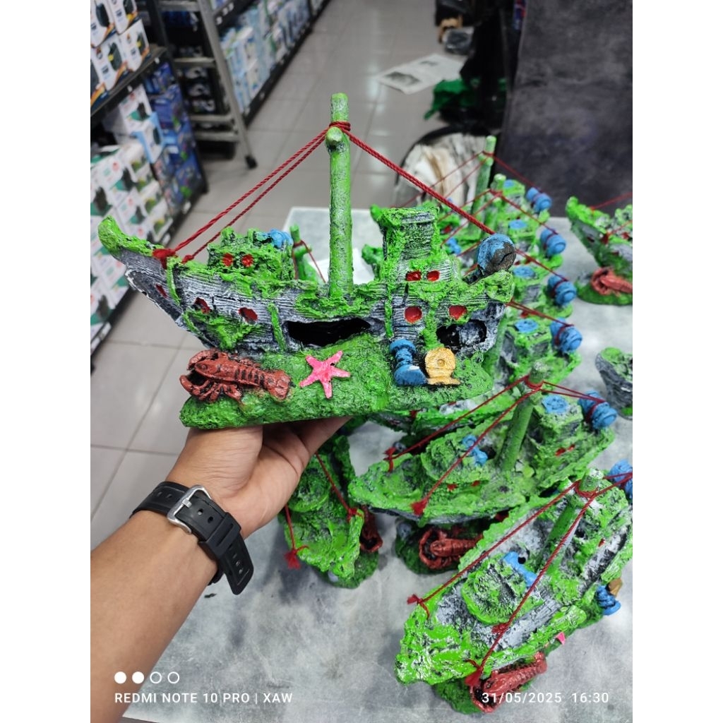 MINIATUR/HIASAN AKUARIUM - Kapal Tali (Besar) & Kapal (Sedang)