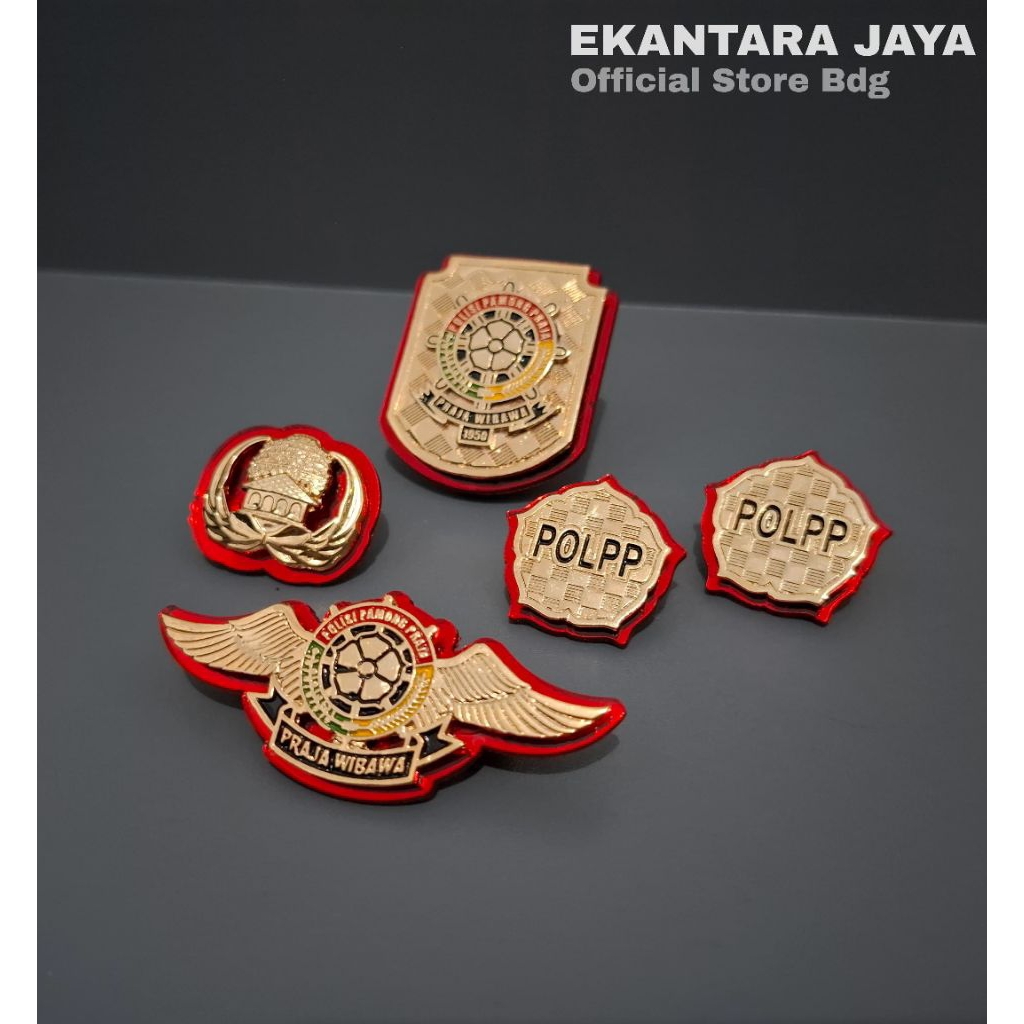 DELTA Original-Set Lengkap Hemat Brevet Pin Satpol PP Full Mika Glossy Premium