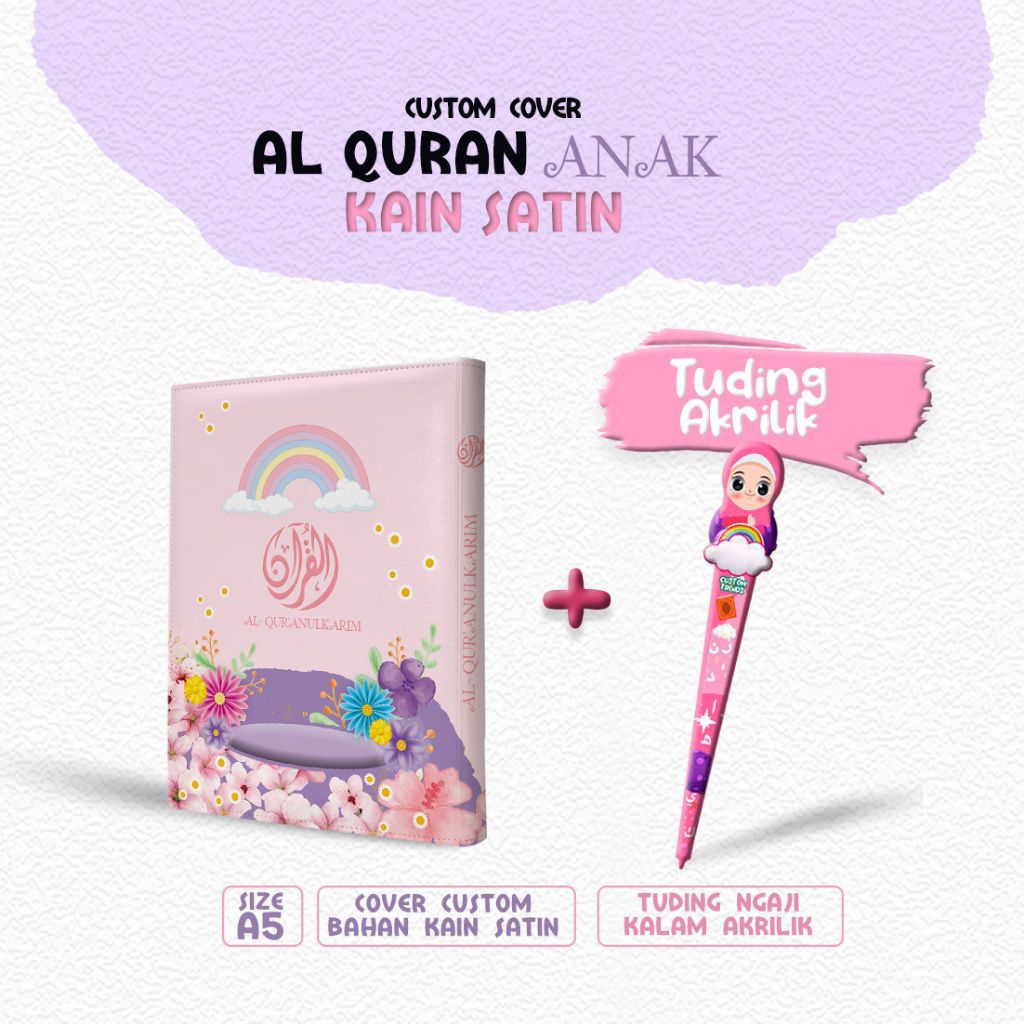 

Cover Al-quran Desain Anak Hanya Cover saja Bisa Custom Pakai Nama Ukuran A5
