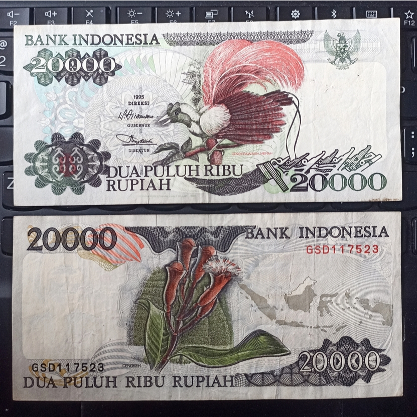 Uang Kuno Indonesia Cendrawasih 20000 Rupiah