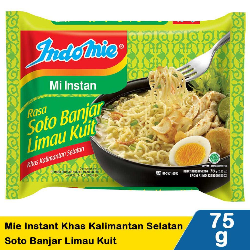 

Indomie Mie Instant Khas Kal-Sel Soto Bnjar Kuit 75g