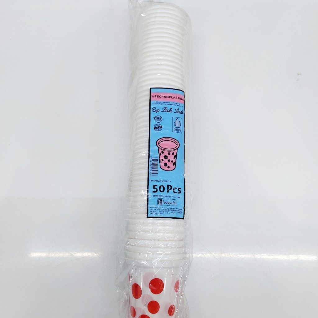 Cup Plastik Gelas Motif Bola Polkadot