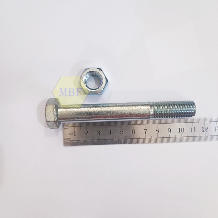 BMP M14 x 110 Baut Mur Hexagon Galvanis Putih M14x110