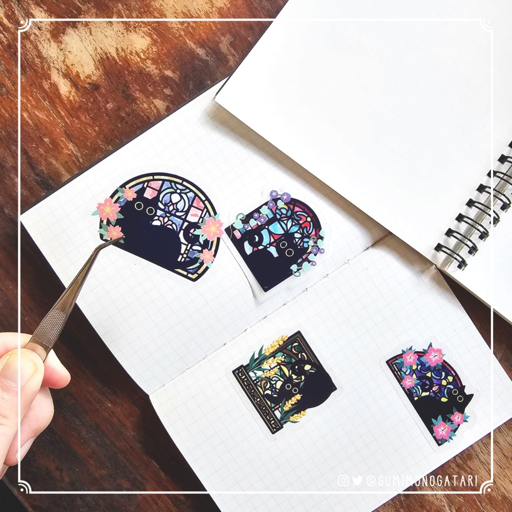 

Stained glass window kitty sticker