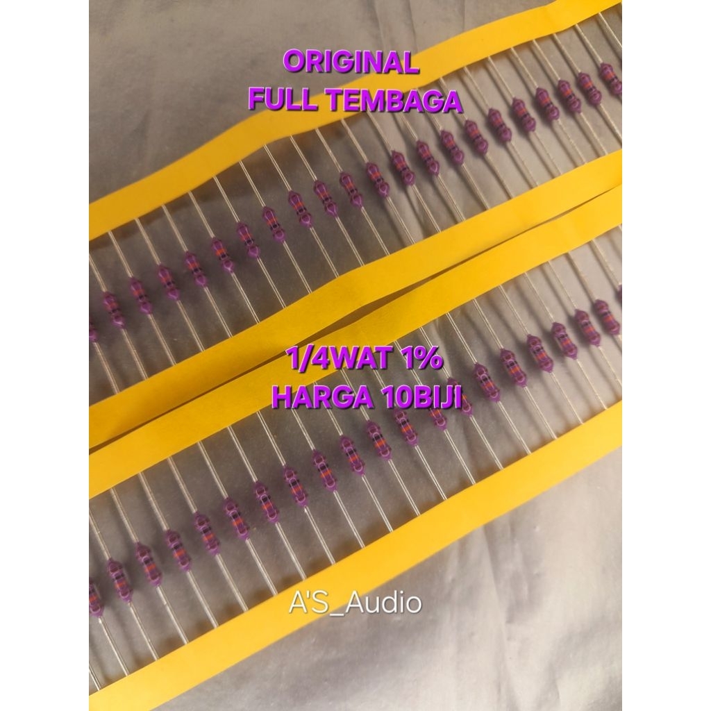 RESISTOR 68 OHM 1/4 WAT 1% ORIGINAL ZERO FULL TEMBAGA RESISTOR UNGU.10BIJI