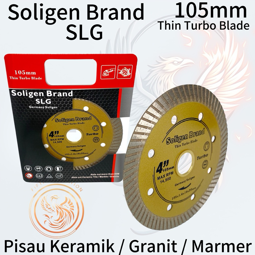 Soligen Diamond Wheel Mata Pisau Potong Keramik Granit Kering Turbo Mata Pisau Potong Kramik Mata Pi