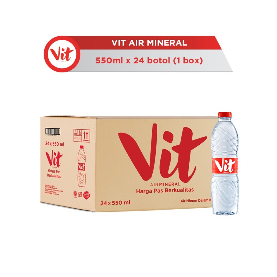 

Vit Air Mineral Botol 550ml 1 Dus isi 24 Botol